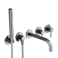 Baterie wannowe i prysznicowe - Bateria wannowa podtynkowa Simplon nikiel szczotkowany Omnires - miniaturka - grafika 1