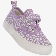 Buty dla dziewczynek - Trampki Dziecięce Na Rzepy Buty Sportowe Półbuty Tenisówki Fioletowe Apawwa RC364 26 Fioletowy - miniaturka - grafika 1