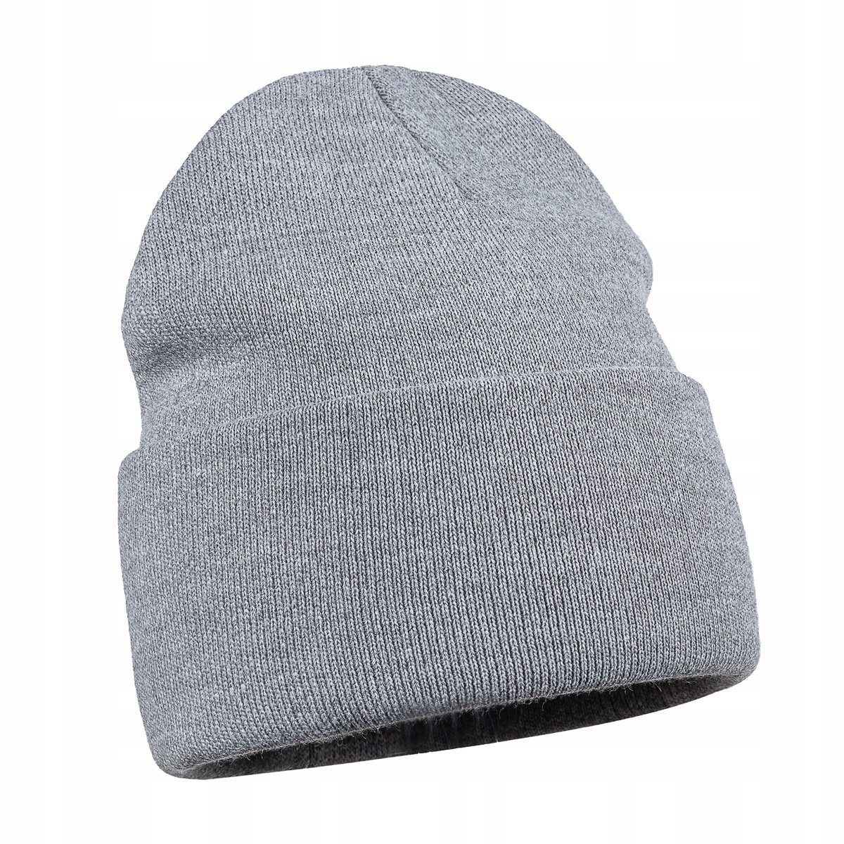 Ciepła Klasyczna Wywijana Czapka Zimowa Na Zimę Unisex Podwójna Szara