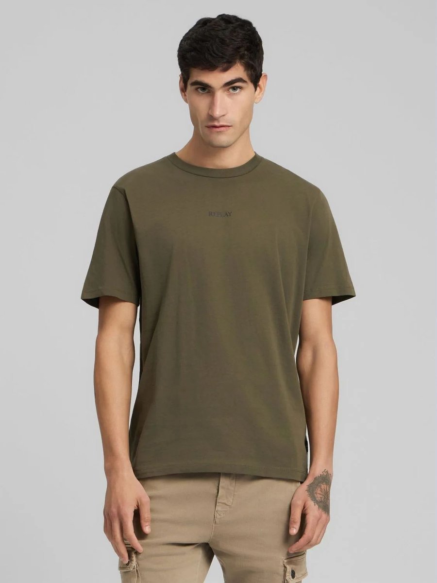 t-shirt uomo replay m3098.2660 759 mud green