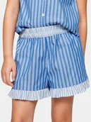 Spodenki damskie - Tommy Hilfiger Szorty materiałowe KG0KG08095 Niebieski Relaxed Fit - miniaturka - grafika 1