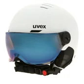 Kaski narciarskie - Kask narciarski Uvex Rocket Jr. Visor 56/6/263/10/03 Biały - miniaturka - grafika 1