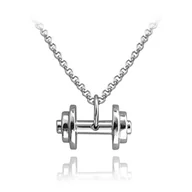Naszyjniki - MINET Naszyjnik srebrny FITNESS HANTLE - miniaturka - grafika 1