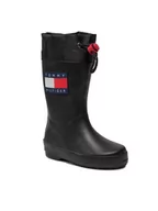 Buty dla dziewczynek - Tommy Hilfiger Kalosze Rain Boot T3X6-30766-0047 M Czarny - miniaturka - grafika 1