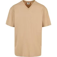Koszulki męskie - Urban Classics Męski t-shirt z dekoltem w serek, z dekoltem w serek, dla mężczyzn, dostępny w wielu różnych kolorach, rozmiary S-5XL, beżowy (Unionbei), 4XL - miniaturka - grafika 1