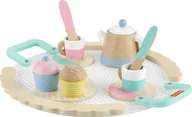 Zabawy w naśladowanie dorosłych - Drewniany zestaw do herbaty Kawiarnia Fisher-Price 12 elementów HXT82 - miniaturka - grafika 1