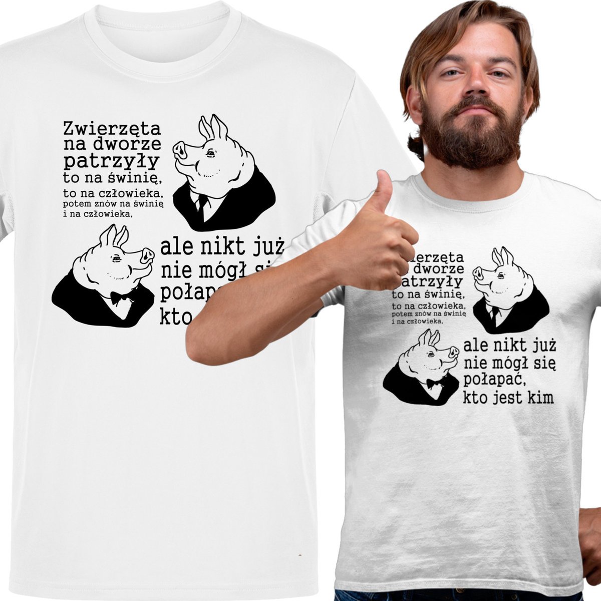 Koszulka męska Folwark zwierzęcy świnie Orwell S