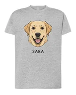 Koszulki i topy damskie - Koszulka Labrador Personalizowana Pupil Pies Prezent Szara XL - miniaturka - grafika 1