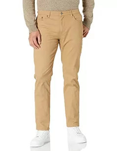 Amazon Essentials 30W / 34L elastyczne spodnie diagonalne z 5 kieszeniami, sportowe spodnie męskie i ciemne khaki - Spodnie męskie - miniaturka - grafika 1