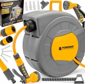 Akcesoria i części do zmywarek - Wąż do pralki i zmywarki Powermat AUTOMATYCZNY BĘBEN ZWIJACZ NA WĄŻ OGRODOWY NAŚCIENNY ZWIJAK 1/2 20m - miniaturka - grafika 1