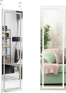 Lustra - Lustro ścienne COSTWAY z ekranem dotykowym i oświetleniem w 3 kolorach, pełnowymiarowe lustro LED z 2 sposobami montażu, lustro wiszące 37 x 120 cm, lustro do sypialni, salonu i przedpokoju - miniaturka - grafika 1
