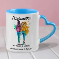Kubki - Kubek dla przyjaciółki - niebieskie serce - miniaturka - grafika 1