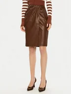 Spódnice - Fracomina Spódnica z imitacji skóry FS24WG1002E41201 Brązowy Regular Fit - miniaturka - grafika 1