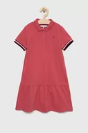 Sukienki i spódniczki dla dziewczynek - Tommy Hilfiger sukienka dziecięca kolor różowy mini rozkloszowana - miniaturka - grafika 1