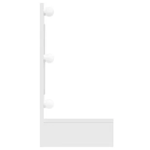 Lumarko Szafka z lustrem i LED, biała z połyskiem, 90x31,5x62 cm - Toaletki - miniaturka - grafika 6
