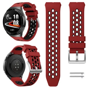 Opaska Pasek Perforowany Do Huawei Watch Gt 2E 46Mm - Czerwono-Czarny - Akcesoria do smartwatchy - miniaturka - grafika 1