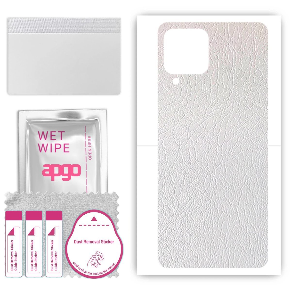 Folia naklejka skórka strukturalna na TYŁ do Samsung Galaxy M53 5G - Skóra Biała - apgo SKINS