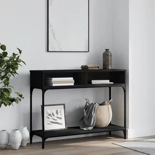 Stolik konsolowy, czarny, 100x30,5x75 cm Lumarko! - Konsole i sekretarzyki - miniaturka - grafika 1