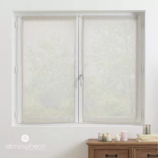 Firanki do kuchni krótkie, efekt lnu, 100% poliester, 2 sztuki, 60 x 120 cm - Firany - miniaturka - grafika 1