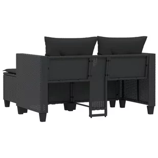 2-osobowa sofa ogrodowa z podnóżkami, czarna, polirattan Lumarko! - Sofy ogrodowe - miniaturka - grafika 7