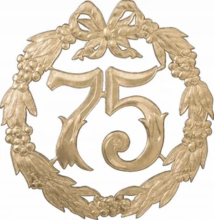 Topper, dekoracja urodzinowa ''75 '' złota/1szt. - Dekoracje domu - miniaturka - grafika 1