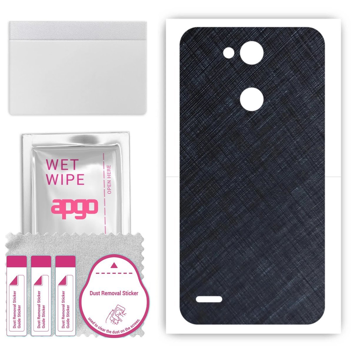 Folia naklejka skórka strukturalna na TYŁ do LG X power 3 - Tytan Niebieski - apgo SKINS