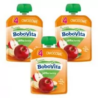 Desery dla dzieci - BoboVita Mus jabłka i banany po 4 miesiącu Zestaw 3 x 80 g - miniaturka - grafika 1