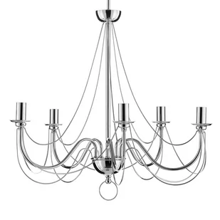 Nowoczesny żyrandol Retro, lśniący srebrny kolor - Lampy sufitowe - miniaturka - grafika 4