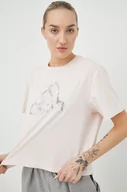 Koszulki sportowe damskie - Adidas t-shirt bawełniany kolor różowy - adidas - miniaturka - grafika 1