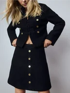 Spódnice - Reserved - Spódnica ze strukturalnej tkaniny - czarny - miniaturka - grafika 1