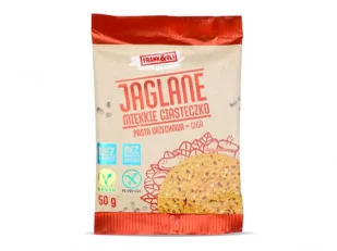 FRANK&OLI Bezglutenowe ciastko jaglane miękkie z pastą orzechową i Chia 50g - Zdrowa żywność - miniaturka - grafika 2