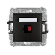 Gniazdka elektryczne - Mechanizm gniazda głośnikowego pojedynczego czarny mat 12MGG-1 Karlik Mini - miniaturka - grafika 1