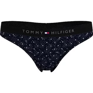 Majtki damskie - Tommy Hilfiger Damskie stringi z nadrukiem, Constellation Black, M - grafika 1