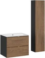 Meble łazienkowe - Zestaw meblowy 60cm z umywalką meblową SKY i szafką wysoką - miniaturka - grafika 1