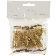 Choinki - [68xo2102] Choinka złota na pieńku 5,5cm 10szt - miniaturka - grafika 1