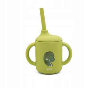 Sassi Kubek silikonowy z rurką dla dzieci do nauki picia dinozaur SASSI - Kubki dla dzieci - miniaturka - grafika 1