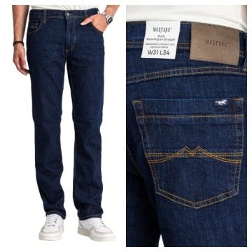 Mustang Washington Straight Męskie Spodnie Jeansy Proste Klasyczne W36 L32