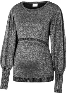 Bluzki ciążowe - Mama licious Sweter ciążowy "Ursula" w kolorze srebrnym - grafika 1