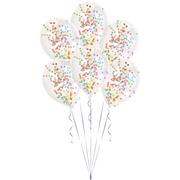 Amscan Balony transparentne lateksowe z konfettii w środku konfetti w różnych kolorach 27,5cm 6 szt. 990