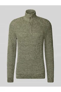 Sweter z dzianiny o kroju slim fit z zamkiem błyskawicznym model Darik - Blend - Swetry męskie - miniaturka - grafika 1