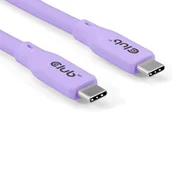 Kable USB - Kabel Club3D USB-C 4.0, 20Gbps, 4K60Hz, PD 240W, 2m, fioletowy - miniaturka - grafika 1
