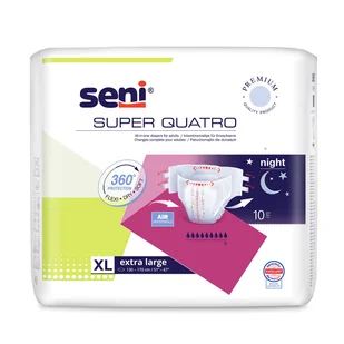 Seni Super Quatro, pieluchomajtki, Extra Large, 130-170 cm, 10 sztuk - Pieluchy dla dorosłych - miniaturka - grafika 1