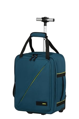 American Tourister Take2Cabin Plecak kabinowy Ryanair/Wizz Air/Vueling, 40 x 30 x 20 cm, 24,5 l, 1,50 kg, plecak na kółkach, bagaż podręczny, plecak samolotowy MS Underseater, niebieski