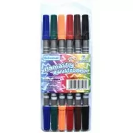 Przybory szkolne - Schemat Flamastry dwustronne 6 kolorów - miniaturka - grafika 1