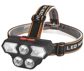 Latarki - Latarka Czołowa Super Jasne 3 Led Światło Ostrzegawcze Ładowana Z Usb - miniaturka - grafika 1