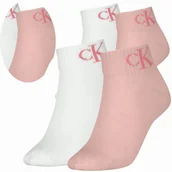 Skarpetki damskie - Calvin Klein Skarpetki Stopki 2 Pary 35-38 Biały Różowy Ck - miniaturka - grafika 1
