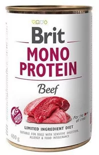 Brit Mono protein beef 400g DARMOWA DOSTAWA OD 95 ZŁ! - Mokra karma dla psów - miniaturka - grafika 1