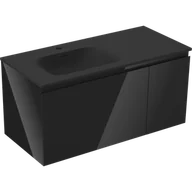 Szafki łazienkowe - Mexen Orio szafka łazienkowa 90 cm z umywalką Vela lewą, 1S, 1D, czarna połysk/czarna mat - 91A13-09047-3-BBFF70-W23L71 - miniaturka - grafika 1
