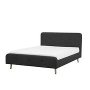 Łóżka - Beliani Łóżko szare - 160x200 cm - łóżko tapicerowane - RENNES - miniaturka - grafika 1