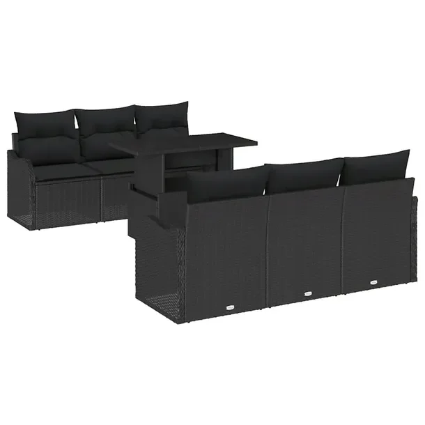Zestaw Mebli Ogrodowych Modułowych, Metal Aluminium, Czarny, 5 Elementów